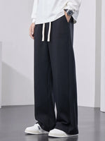 Men'S Straight Sweatpants Wide Leg Cotton Track Pants Drawstring Letter Sports Baggy Pants Casual Long Trousers Big Size 8XL